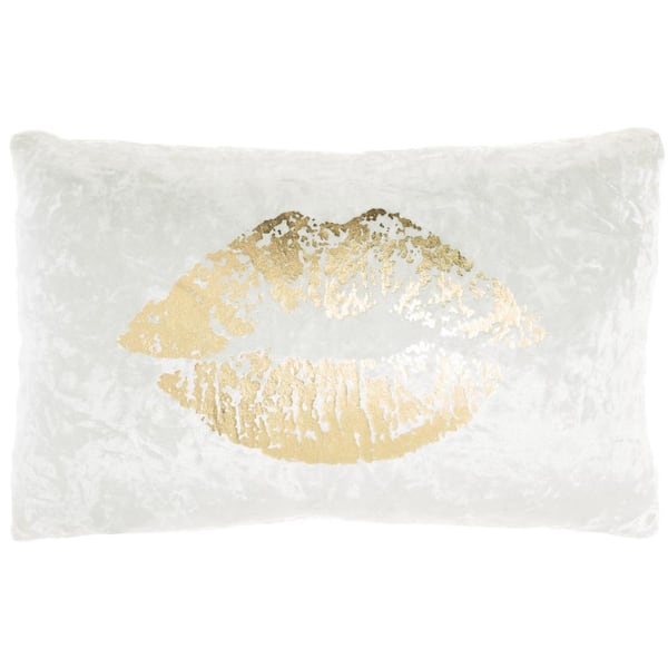 Mina Victory Luminescence Gold 18 in. x 12 in. Rectangle Throw Pillow