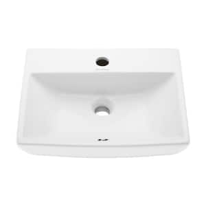 Sublime Compact Ceramic Wall Hung Sink in White