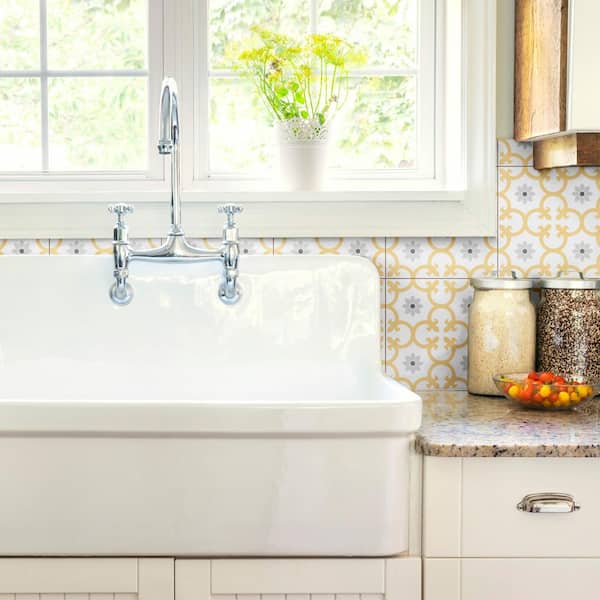 Merola Tile Daria Dandelion 9-3/4 in. x 9-3/4 in. Porcelain Floor