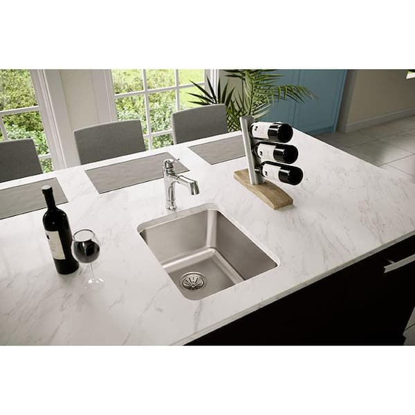 Lustertone 17 in. Undermount Single Bowl 18-Gauge Stainless Steel Kitchen Sink Only