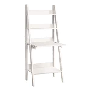 26 in. Rectangular White Ladder Desk with Open Storage