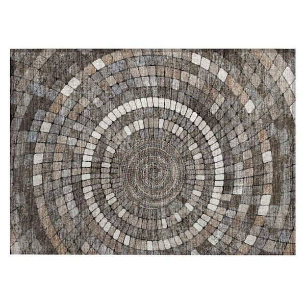Chantille Machine Washable Indoor/Outdoor Abstract ACN2216 Brown 1 ft. 8 in. x 2 ft. 6 in. Accent Rug
