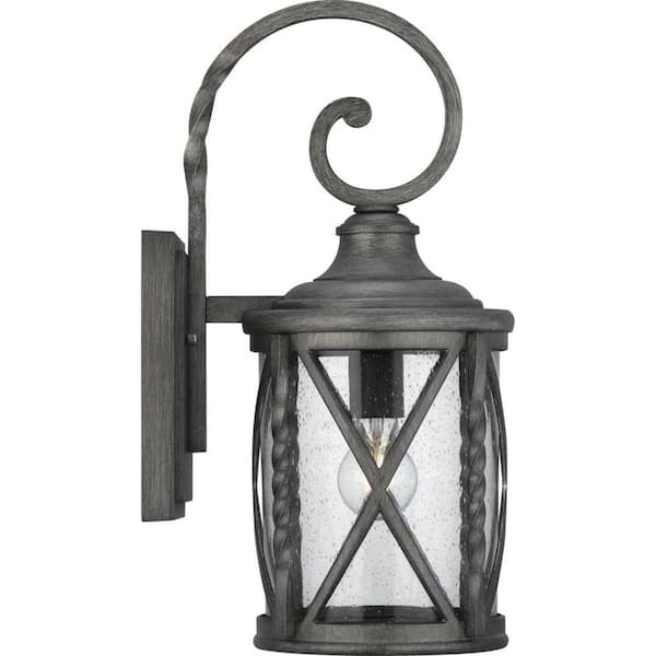 Home Decorators Collection 1-Light Antique Pewter Outdoor Wall Lantern with Seed 