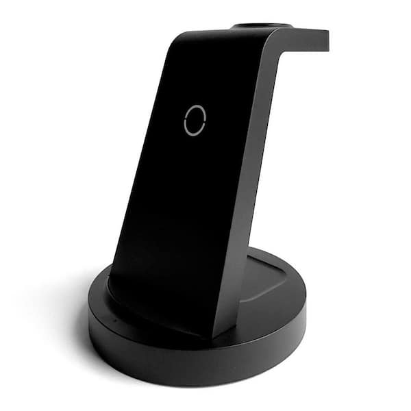 3-in-1 Wireless Charging Station with High Power Fast Charging in Black