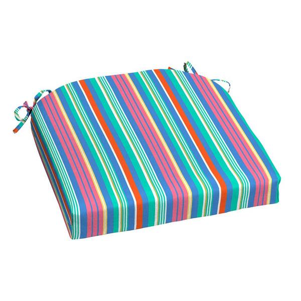 Hampton Bay 20 in. x 20 in. Square Outdoor Seat Cushion in Antilles ...