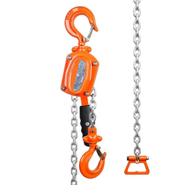 Manual Lever Chain Hoist1/2 Ton 1100 lbs. Capacity 10 ft. Come Along G80 Galvanized Carbon Steel with Double-Pawl Brake