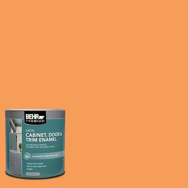 BEHR PREMIUM 1 qt. #P220-6 Bergamot Orange Satin Enamel Interior/Exterior Cabinet, Door & Trim Paint