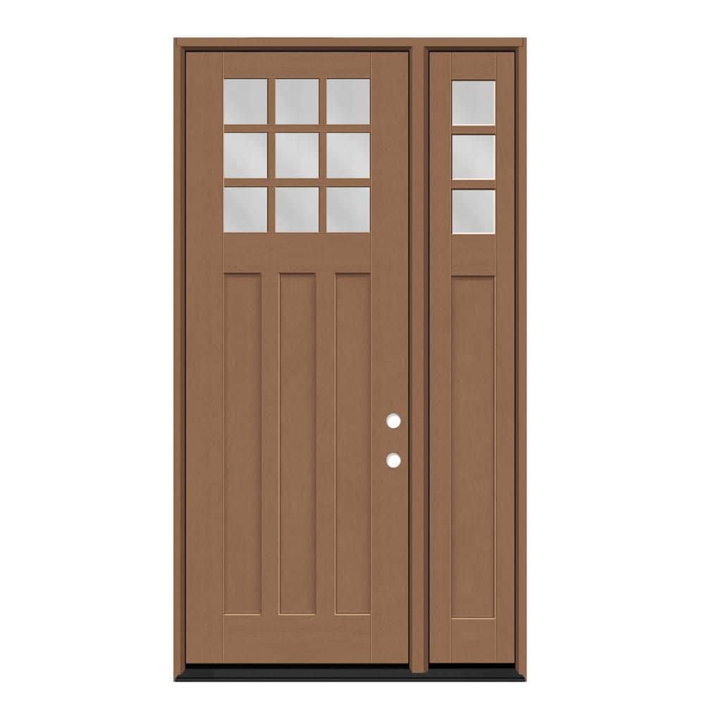 Regency 51 in. x 96 in. 1/4 9L-SDL Clear Glass LHIS Autumnwheat Fiberglass Prehung Frontdoor w/ 12 in. 1/4 Top SL 4-9/16 price history on PriceWatchPro