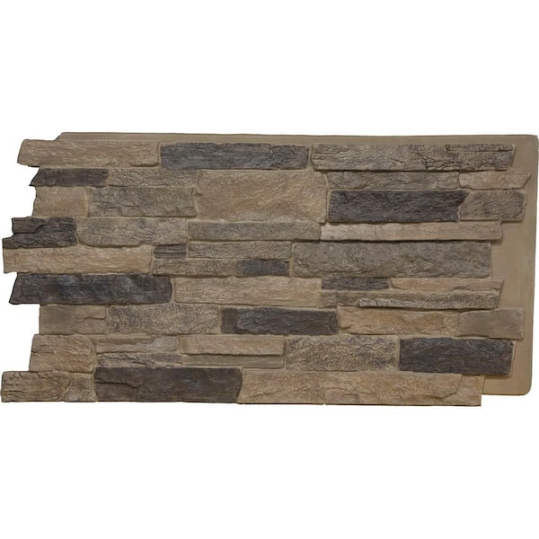 Ekena Millwork 49 in. x 25-1/2 in. Acadia Ledge Stacked Stone, StoneWall Faux Stone Siding Panel