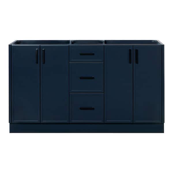 ARIEL Kelly 60 in. W x 21.5 in. D x 34.5 in. H Bath Vanity Cabinet without Top in Midnight Blue