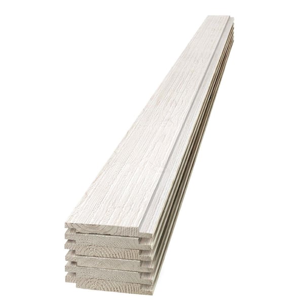 1 in. x 8 in. x 8 ft. Barn Wood White Pine Shiplap Board (6-Pack)