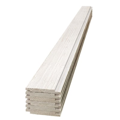 1 in. x 6 in. x 6 ft. Barn Wood White Shiplap Pine Board (6-Pack)