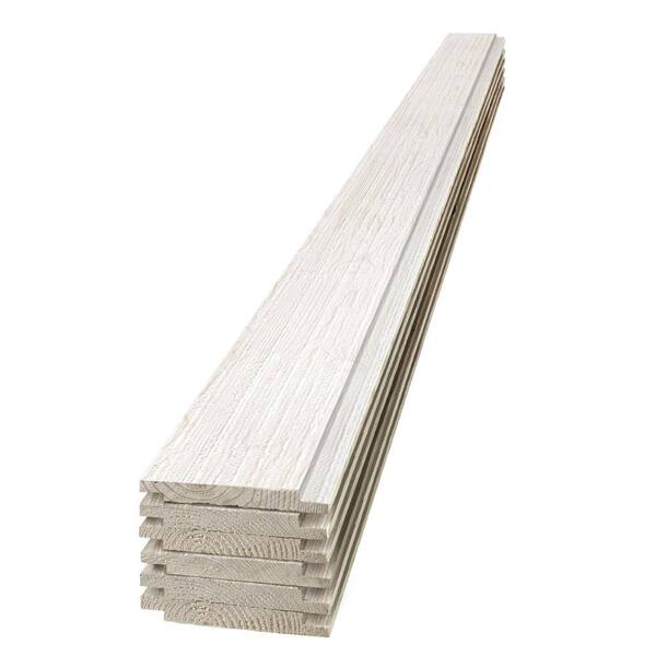 UFP-Edge 1 in. x 6 in. x 6 ft. Barn Wood White Shiplap Pine Board (6-Pack)