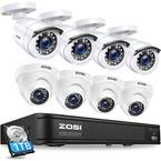 ZOSI 8-Channel 1080p 1TB Hard Drive DVR Security Camera System with 4 ...