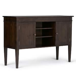 Carlton Solid Wood 54 in. Wide Transitional TV Media Stand in Dark Tobacco Brown for TVs up to 60 in.