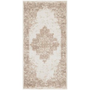 Grafix Ivory Beige 3 ft. x 5 ft. Center medallion Transitional Area Rug