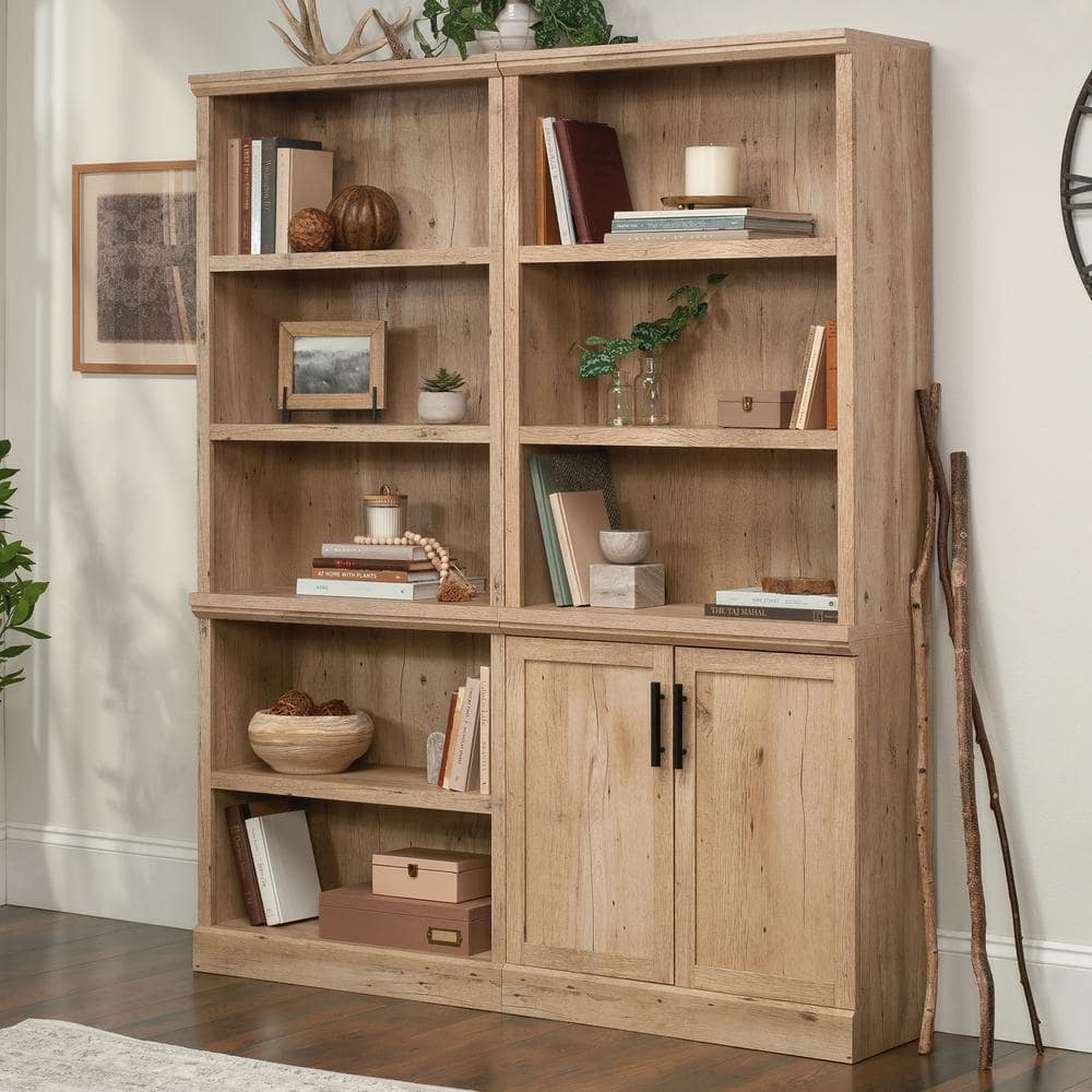Prime Oak Adjustable Kids Bookcase with Black Hardware
