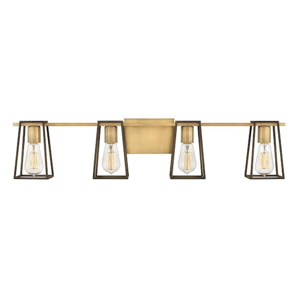 HINKLEY Filmore 33.5 in. 4 Light Heritage Brass Vanity Light
