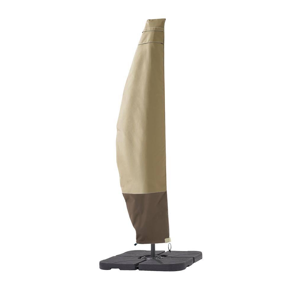 JOYESERY 9 ft. to 11 ft. Beige and Brown Patio Umbrella Covers Zippered