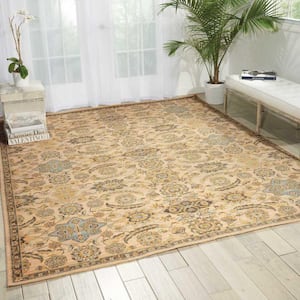 Timeless Beige 8 ft. x 10 ft. Bordered Traditional Area Rug