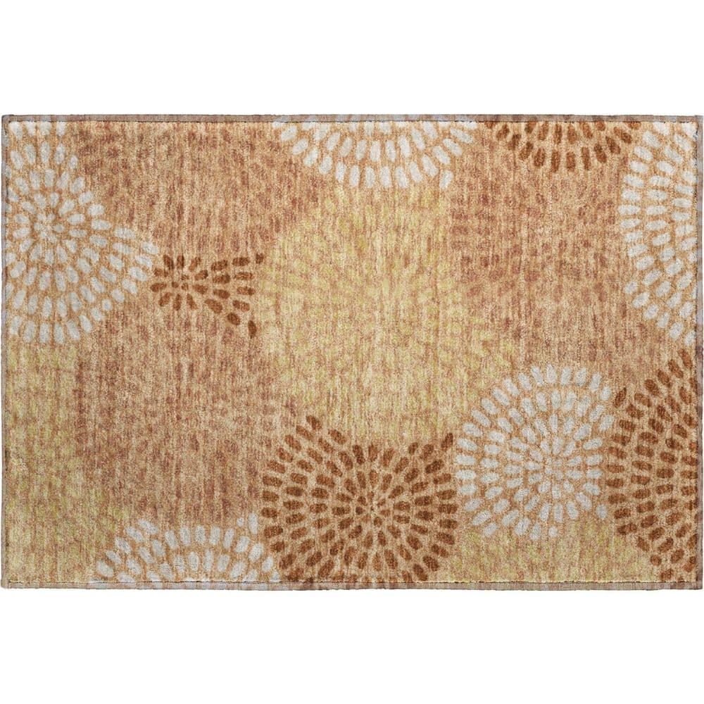 Mayfield Premium Machine Washable Abstract AMF2492 Copper 2 ft. x 3 ft. Accent Rug price history on PriceWatchPro