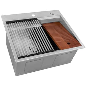 Alto 23 in. x 19 in. x 13 in. 17 Gallons Drop-In Laundry/Utility Sink in Stainless Steel with Washboard