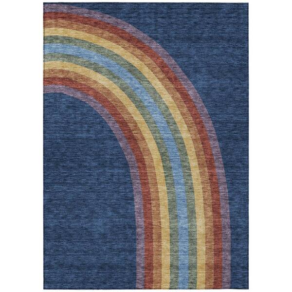 Chantille Machine Washable Indoor/Outdoor Abstract ACN3053 Navy 10 ft. x 14 ft. Area Rug