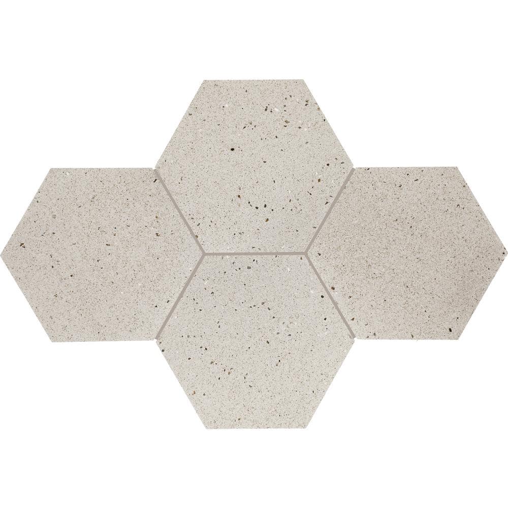 Stenton Stone Gray Terrazo 3 in. x 3-3/4 in. Honed Cement Hexagon Mosaic Tile Sample price history on PriceWatchPro