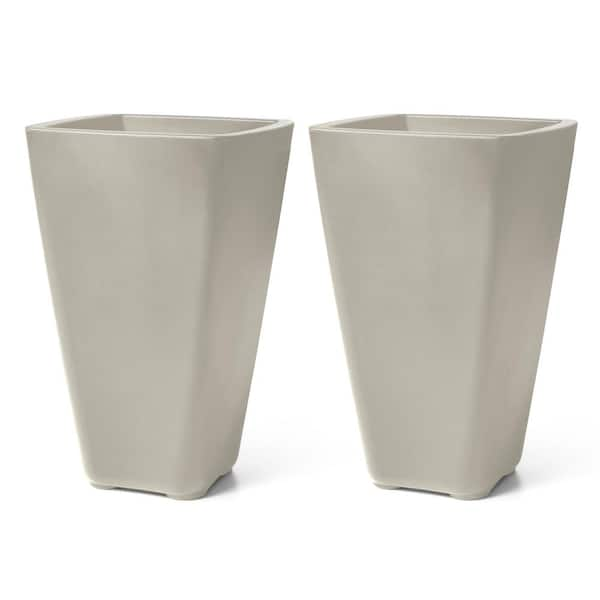 Step2 17 in. x 26 in. Bridgeview Tall Planter Concrete (2 Pack)