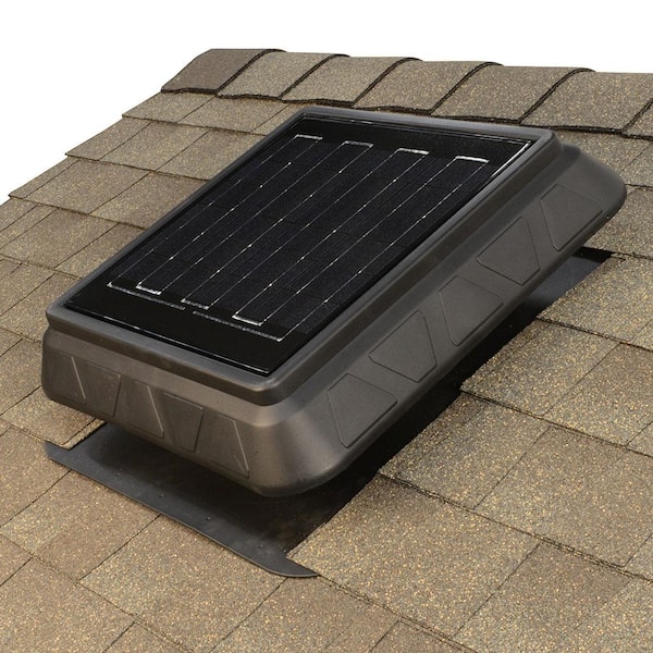 Solar Powered Roof Mount Exhaust Fan, Bathroom Fan Roof Vent Home Depot