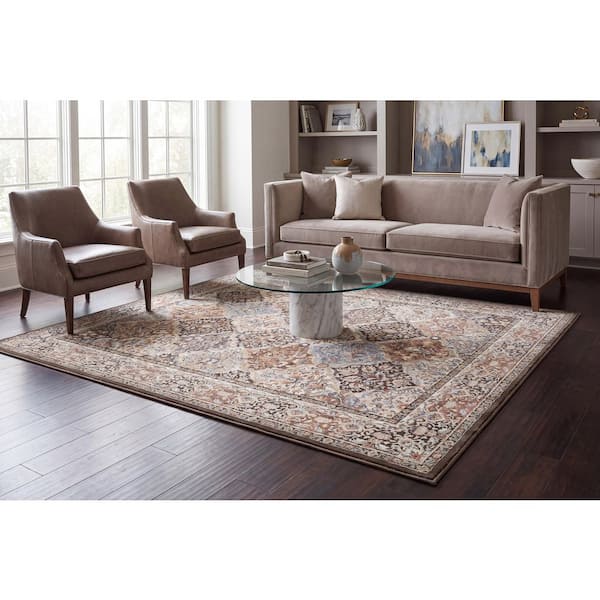 Ancient Garden 3 ft. 11 in. X 5 ft. 7 in. Brown/Blue Oriental Indoor Area Rug