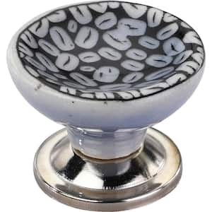 Coffee Bean 1-4/7 in. Black and Grey Cabinet Knob