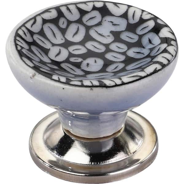 Mascot Hardware Coffee Bean 1-4/7 in. Black and Grey Cabinet Knob