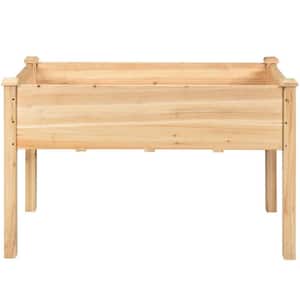 49.5 in. L x 23.5 in. W x 30 in. H Natural Wooden Raised Vegetable Garden Bed Elevated Grow Vegetable Planter