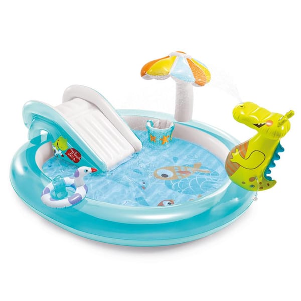 Intex Jungle Play Center Inflatable Kiddie Pool w/ Slide **BRAND NEW & IN HAND** 