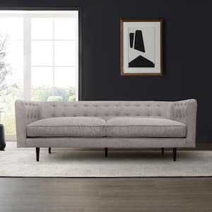 Annabelle 80 in. Square Arm Fabric Rectangle Sofa in. Gray