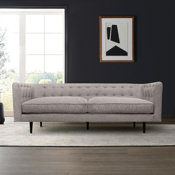Armen Living Annabelle 80 in. Square Arm Fabric Rectangle Sofa in. Gray
