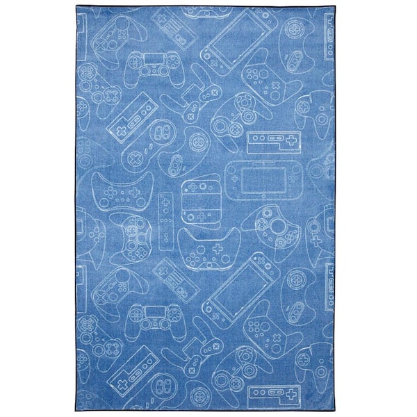 Mohawk Home In Control Denim 3 ft. 4 in. x 5 ft. Whimsical Area Rug