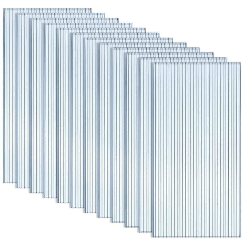 12-Pack 2 ft. x 4 ft. x 0.24 in. Polycarbonate Greenhouse Panels, Waterproof UV Protected Sheet, Corrugated Roof Panel price history on PriceWatchPro