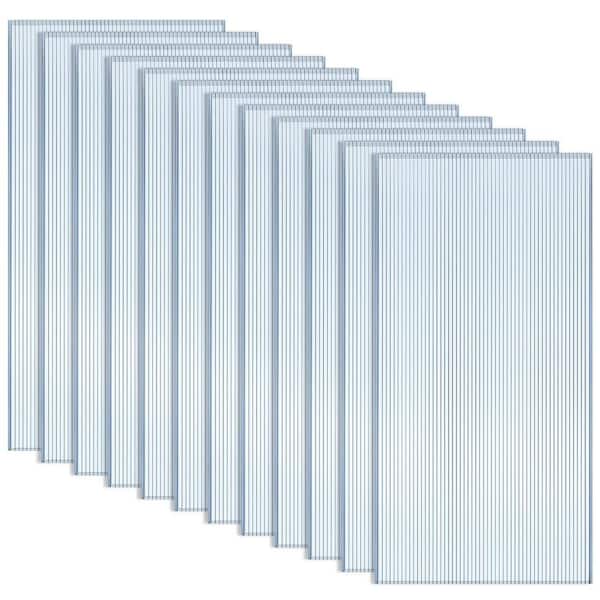 12-Pack 2 ft. x 4 ft. x 0.24 in. Polycarbonate Greenhouse Panels, Waterproof UV Protected Sheet, Corrugated Roof Panel
