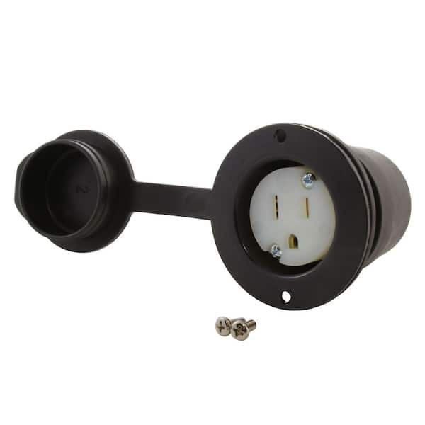 15A 125V Household Flanged Outlet with Power Indicator and Covers UL C-UL