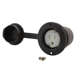 15 Amp 125-Volt NEMA 5-15R Flanged Mounting Household Outlet with Power Indicator and Cover
