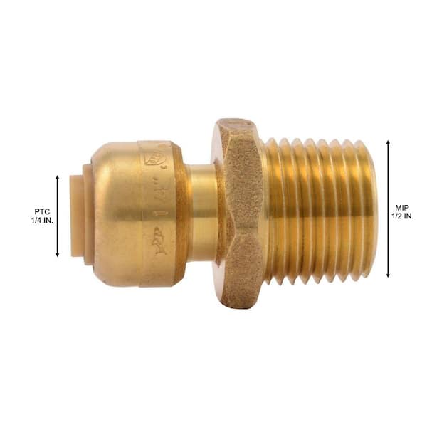 SharkBite 1/4 in. (3/8 in. O.D.) x 1/2 in. Brass Push-to-Connect MIP  Adapter Fitting U110LFA - The Home Depot