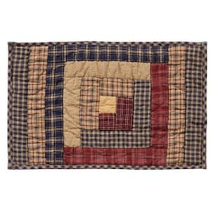 Millsboro Log Cabin Quilted 12 in. W x 18 in. L Burgundy Cotton Placemat Set of 6