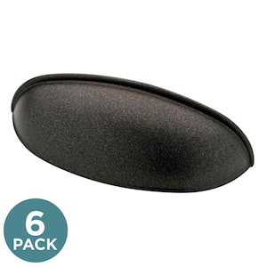 Cup Dual Mount 2-1/2 or 3 in. (64/76 mm) Classic Cocoa Bronze Cabinet Drawer Cup Pulls (6-Pack)