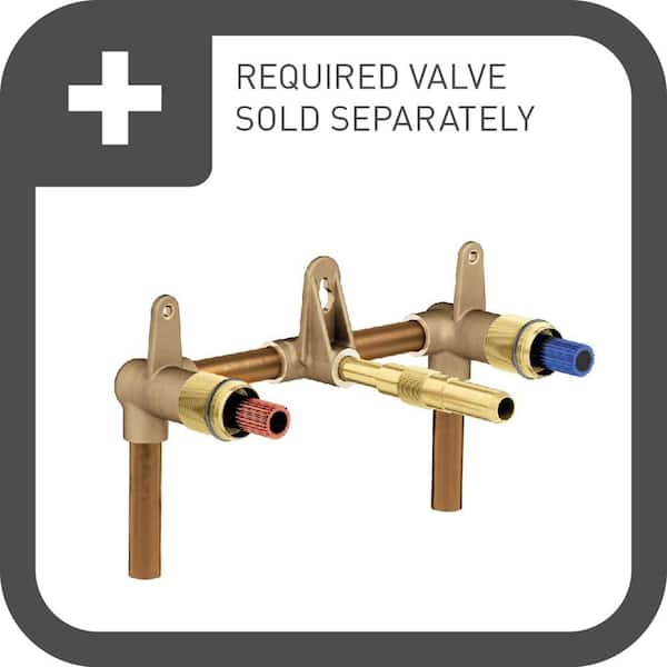 Weymouth 2-Handle Wall Mount Faucet High-Arc Bathroom Valve Sold Separately in Brushed Gold