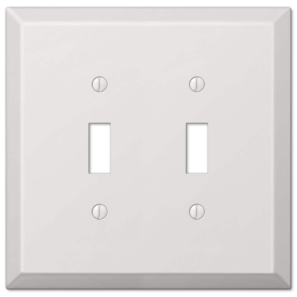 White Steel Double Toggle Oversized Wallplate