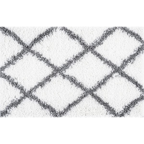 Soho Shag Diamond White 2 ft. x 3 ft. Indoor Area Rug