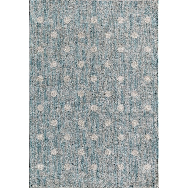 Isaac Mizrahi Callum Delightfully Dotty 5'0"x7'0" Contemporary Blue Area Rug