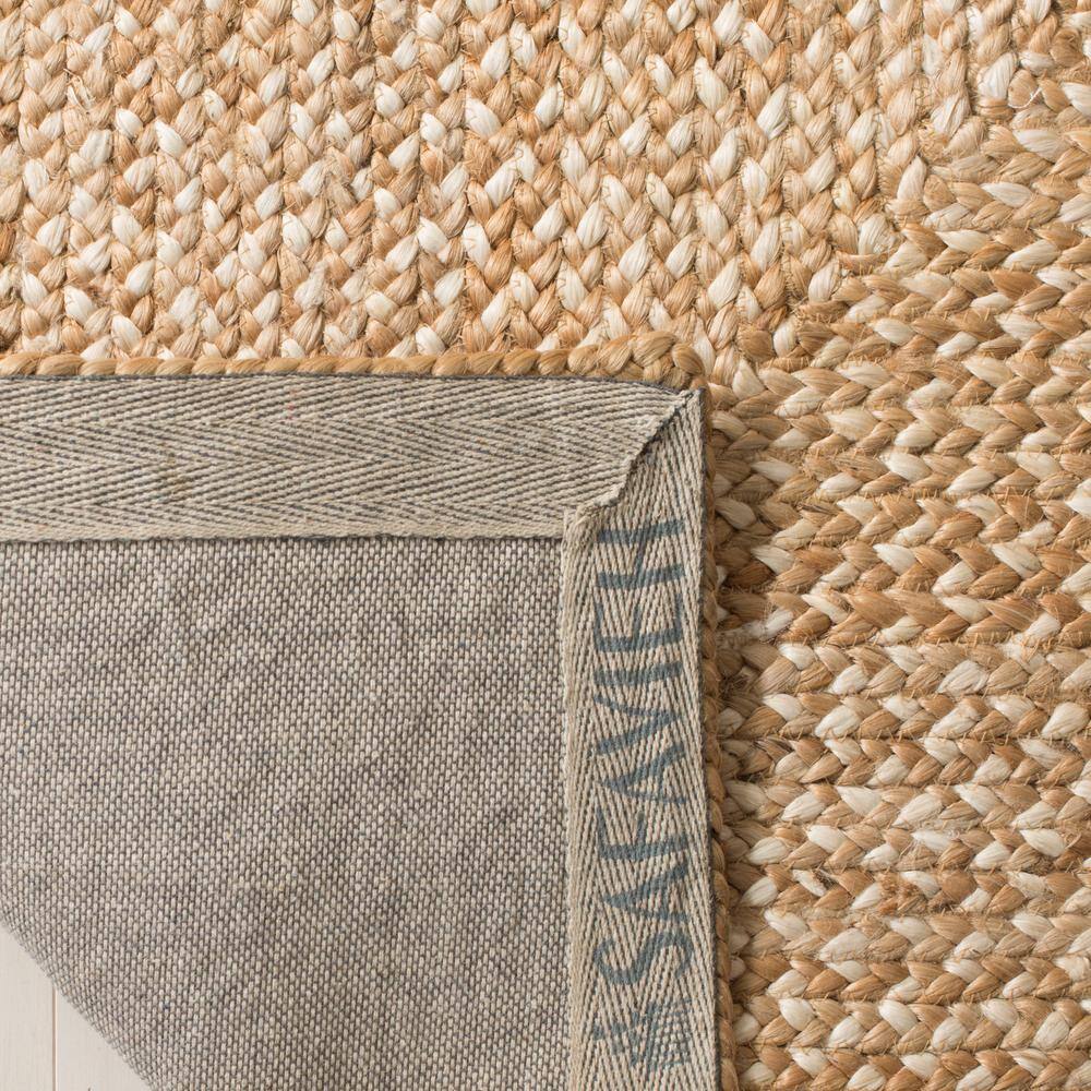 Ivory and Natural Jute Square Flatwoven Rug